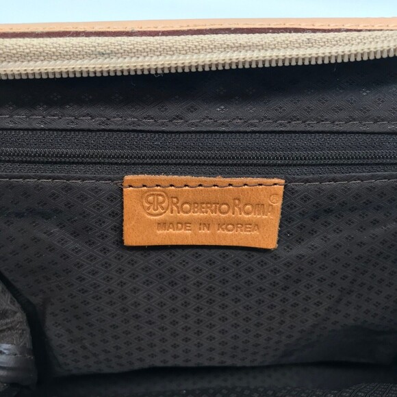 Vintage ROBERTO ROMA Italy Purse Brown Reptile Leather 2 Handle HandBag Satchel - Picture 8 of 9